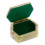 Шкатулка шестиугольная из зелено-коричневого оникса 12,5х9х4,5 см / подарочная шкатулка для хранения ювелирных украшений, бижутерии