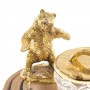 Медовница "Медведь" с ложкой камень агат в подарочной упаковке Златоуст