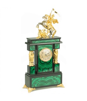 Часы "Георгий Победоносец" из малахита и бронзы 119138