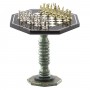 Шахматный стол из камня с металлическими фигурами "Древний Рим" 121469
