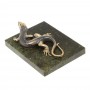 Бронзовая фигурка "Ящерица" из змеевика и бронзы 8х6,5х3 см 126859