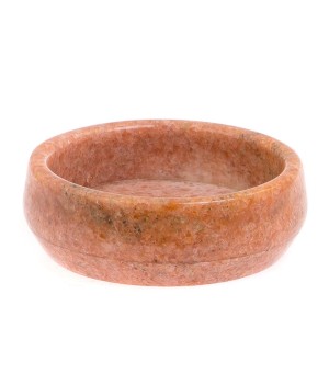 Пепельница круглая из розового мрамора 10х10х3 см / пепельница для дома настольная / сувенир из камня / подарок мужчине