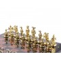 Шахматы из камня с металлическими фигурами "Средневековье" доска 44х44 см лемезит