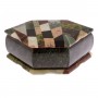 Шкатулка с мозаикой из камня "Колье" 19х12х7 см / шкатулка для ювелирных украшений / для хранения бижутерии / каменная шкатулка