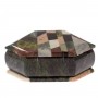 Шкатулка с мозаикой из камня "Колье" 19х12х7 см / шкатулка для ювелирных украшений / для хранения бижутерии / каменная шкатулка