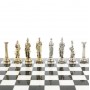 Металлические шахматы "Атлас" доска 44х44 см камень мрамор змеевик