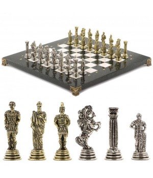 Шахматы декоративные "Римские легионеры" доска 32х32 см из натурального мрамора Шахматы декоративные "Римские легионеры" доска 32х32 см из натурального мрамора