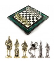 Эксклюзивные шахматы "Русь" доска 47х47 см змеевик 121025
