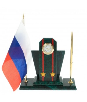 Настольный набор "Погон подполковник ВС" змеевик 129499