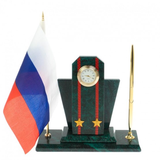 Настольный набор "Погон подполковник ВС" змеевик 129499