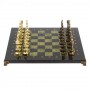 Шахматы "Ренесанс" доска 36х36 см камень змеевик фигуры цвет бронза-золото / Шахматы настольные / Шахматный набор / Шахматы сувенирные