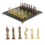 Шахматы "Ренесанс" доска 36х36 см камень змеевик фигуры цвет бронза-золото / Шахматы настольные / Шахматный набор / Шахматы сувенирные