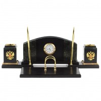 Настольный набор из змеевика "Гербовый" 120523