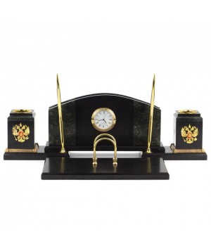 Настольный набор из змеевика "Гербовый" 120523