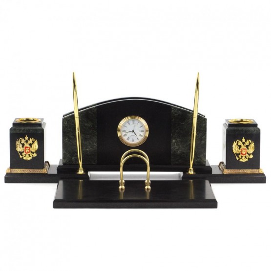 Настольный набор из змеевика "Гербовый" 120523