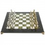 Шахматный набор подарочный "Дон Кихот" доска 36х36 см камень мрамор змеевик фигуры металлические