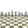 Шахматный набор подарочный "Дон Кихот" доска 36х36 см камень мрамор змеевик фигуры металлические