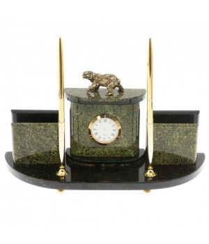 Письменный прибор "Медведь" из змеевика 129581