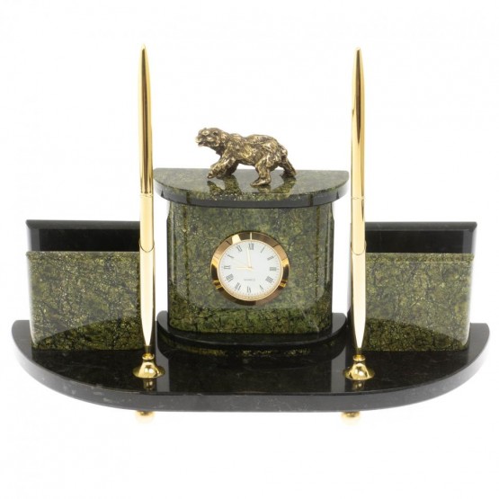 Письменный прибор "Медведь" из змеевика 129581