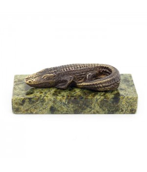 Статуэтка из бронзы и змеевика "Крокодил" малый 116183