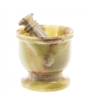 Ступка большая из оникса 15х14,5 см (6) / Каменная ступка / Ступка для специй