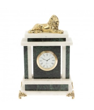 Часы "Лев" из нефрита белого мрамора 129859 Часы "Лев" из нефрита белого мрамора 129859