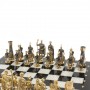 Шахматы с фигурами из бронзы "Римские" доска мрамор долерит 37х37 см 129725