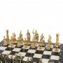 Шахматы с фигурами из бронзы "Римские" доска мрамор долерит 37х37 см 129725