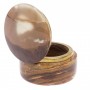 Шкатулка из зелено-коричневого оникса 6х6х4,5 см (2,5) 126484