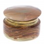 Шкатулка из зелено-коричневого оникса 6х6х4,5 см (2,5) 126484