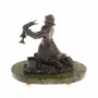 Бронзовая статуэтка "Емеля" на подставке из змеевика 129883