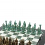 Шахматы "Александр Македонский" фигуры бронза / патина мрамор змеевик 36х36 см 128370