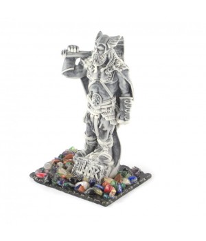 Сувенир "Тор" из мрамолита на подставке из змеевика 121196