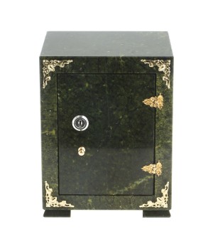 Сувенирный сейф из камня змеевик темно-зеленый 19х16х24,5 см
