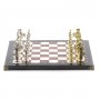 Настольные шахматы "Великая Отечественная война" доска 44х44 см из натурального камня креноид фигуры металлические