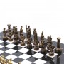 Шахматный набор "Римляне" доска 28х28 см мрамор фигуры цвет бронза-золото / Шахматы подарочные / Шахматы металлические / Настольная игра