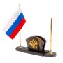 Визитница с гербом и флагом России офиокальцит 125221