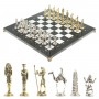 Шахматы сувенирные "Древний Египет" доска 40х40 см камень мрамор фигуры металлические
