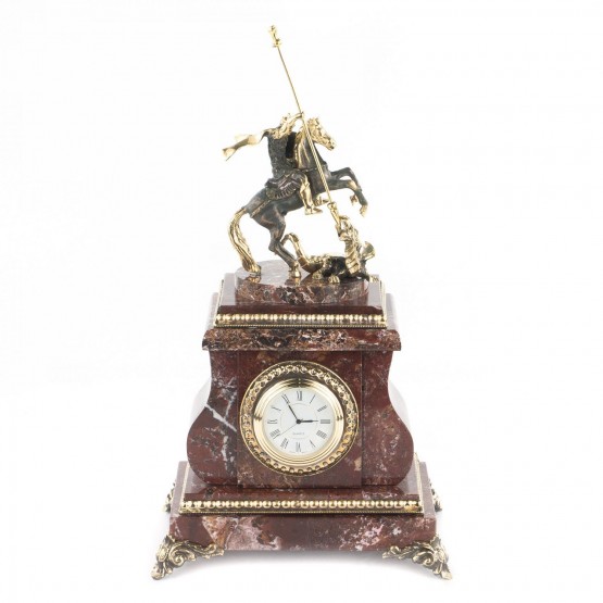 Настольные часы "Георгий Победоносец" камень креноид 113169