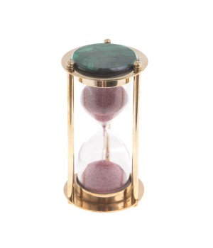 Песочные часы с малахитом в подарочной упаковке / часы декоративные / подарочные часы