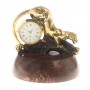 Часы из бронзы "Пантера" камень лемезит / настольные часы / часы декоративные / кварцевые часы / интерьерные часы / подарочные часы