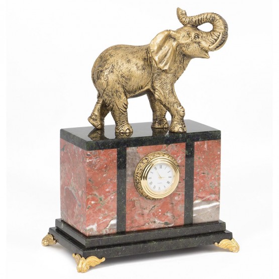 Декоративные настольные часы "Индийский слон" камень креноид 117897
