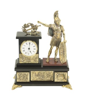 Каминные часы "Цезарь" бронза яшма долерит 118669