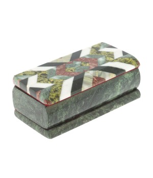 Декоративная шкатулка из природного камня "Мозаика" 14,5х7х5,5 см