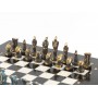 Шахматы из бронзы "Идолы" доска 28х28 см мрамор змеевик / Шахматы подарочные / Набор шахмат / Настольная игра