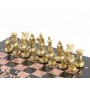 Шахматы подарочные "Спартанцы" из лемезита и змеевика 28х28 см 119375