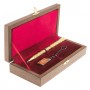Подарочный набор "Статус" ручка с гравюрой и флешка герб РФ 32 Gb в деревянной коробке Златоуст