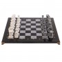 Шахматы "Стаунтон" из мрамолита 44х44 см серый мрамор / змеевик 126447