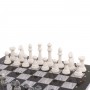 Шахматы "Стаунтон" из мрамолита 44х44 см серый мрамор / змеевик 126447