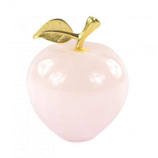 Яблоко декоративное из розового оникса 7,5 см